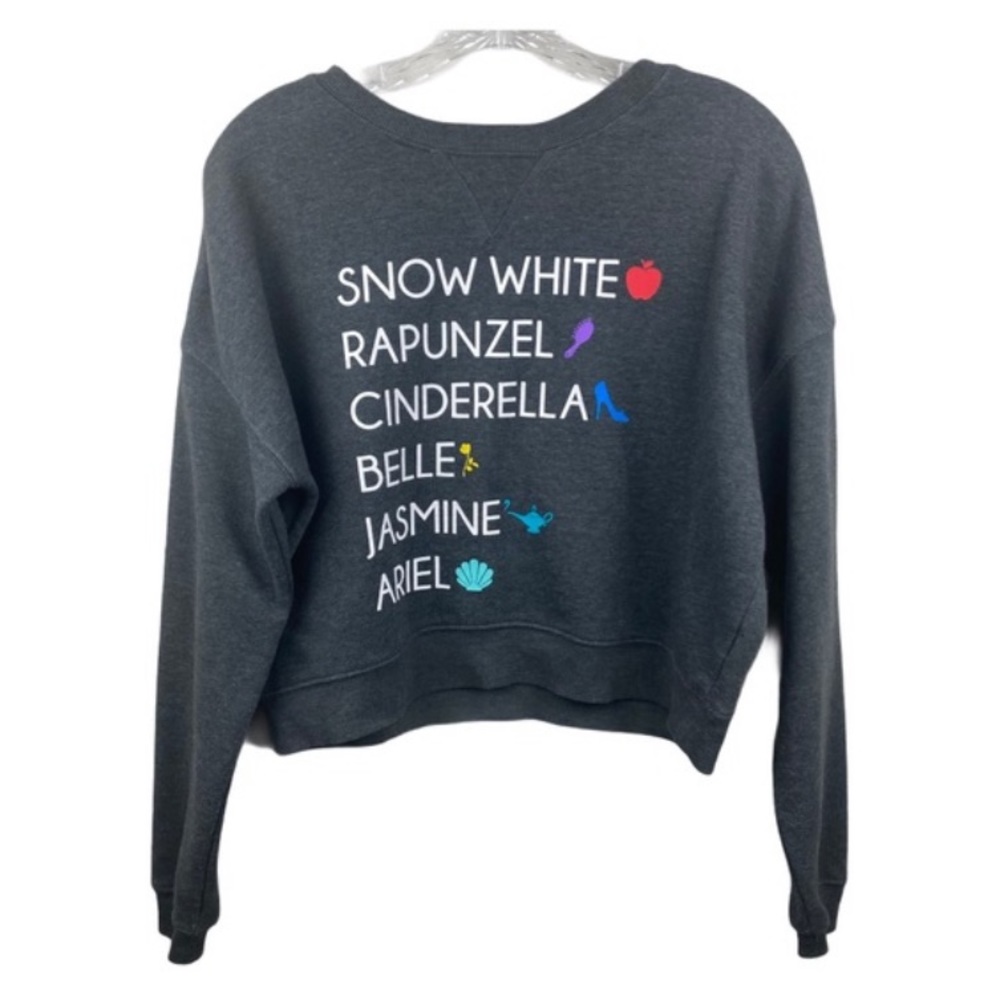 Disney Princess Cropped Sweatshirt Grey Sze Small